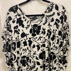 Inc XL black and white blouse